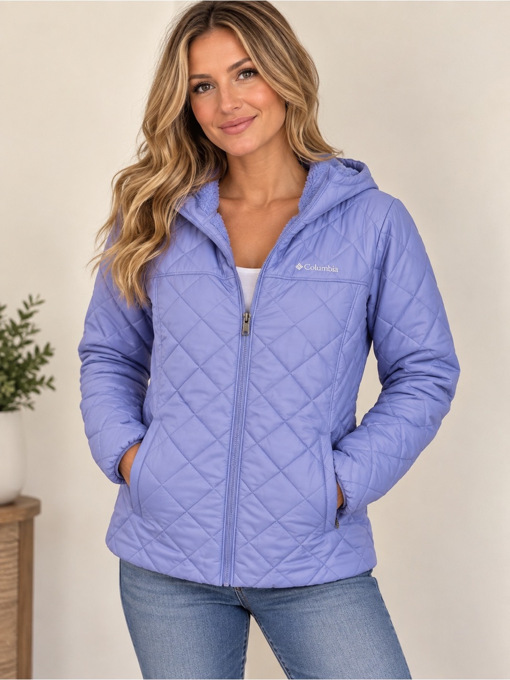 Columbia Lavender Quilted Hooded Puffer Jacket
